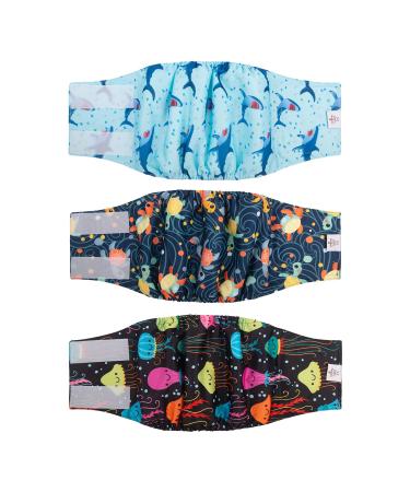 Cuteebone dog diapers for male dogs Washable 3 pieces reusable dog belly band for male.