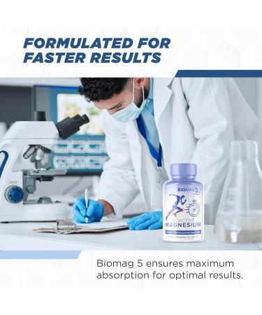 BioMag 5 Magnesium Complex Supplement for Women and Men 100 Capsules - Formulated in USA - BioActive and BioAvailable Magnesium Glycinate Malate Citrate Orotate and Biglycinate Chelate Supplements - Buy Online on GoSupps.com