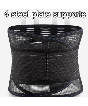 Breathable Network Back Belt | Comfortable Lumbar Support for Sciatica Herniated Disc & Lower Back Pain | Adjustable Unisex XL in Black - Buy Online on GoSupps.com