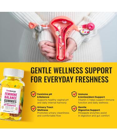 Feminine Balance Probiotic Gummies for Women - Vaginal Health & pH Balance Natural Gummy Supplement with Probiotics Pineapple Cranberry Vitamin C - Women's Healthy Odor & Flora Support - Gluten-Free - Buy Online on GoSupps.com