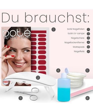 Bot Starter Set: 2x20 UV Gel Nail Foils & UV Lamp - Long-Lasting Self-Adhesive Nails | Dermatologically Tested Nude Foils - Buy Online on GoSupps.com