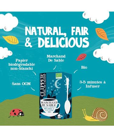 CLIPPER - Organic Infusion - Sandmerchant - Chamomile Lavender and Lemon Balm - 20 Organic Infusion Sachets - Pack of 1 - Buy Online on GoSupps.com