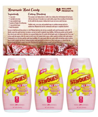 Starburst Pink Strawberry Liquid Water Enhancer 3-Pack - Low Calorie Flavor Drops with Recipe Card - Buy Online on GoSupps.com