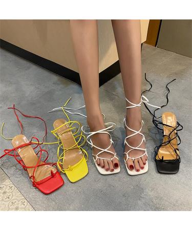 Yytcsjz Womens Strappy High Heel Sandals - Bunion Correction Open Toe Shoes for Parties & Events - Off White Size 7.5 - Buy Online on GoSupps.com