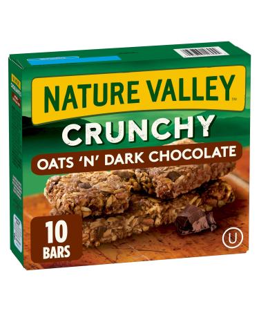 NATURE VALLEY Crunchy Granola Bar Oats and Dark Chocolate (10ct Box), 210g/7.4 oz, Imported from Canada}