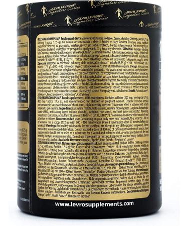 Kevin Levrone Shaaboom Pump Black Line Pre-Workout Booster - 385g Citrus Peach | Hardcore Pump Powder with Citrulline & Caffeine - Buy Online on GoSupps.com