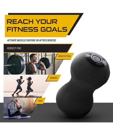Nextrino Peanut Massage Ball - 4-Speed Vibrating Foam Roller for Deep Tissue Muscle Pain Relief - Myofascial Release Therapy for Anywhere Workout Recovery - Buy Online on GoSupps.com