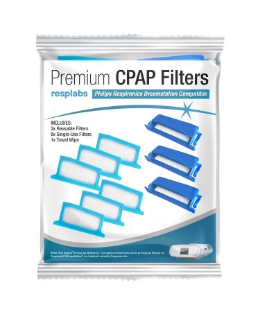 resplabs CPAP Filters - Compatible with The Philips Respironics DreamStation 1 Machine. 6 Disposable, 3 Reusable - 9 Filter Pack DreamStation 1 - 9 Pack