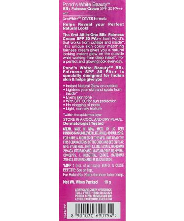 Pond's BB+ Cream 01 Original 18g - Instant Spot Coverage for Natural Glow - Buy Online on GoSupps.com