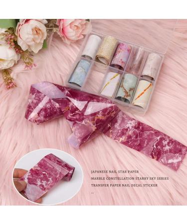 Colorful Marble Nail Foil Transfer Sticker Set - 10 Rolls for Nail Art Designs - Buy Online on GoSupps.com
