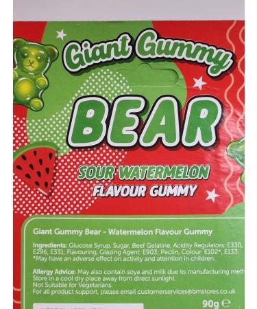 Giant Gummy Jelly Bear of 3 Pack 90 grams Sweet Gummy Bear Giant Jelly Xmas Stocking Filler Gift New - Buy Online on GoSupps.com