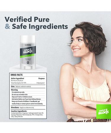 SweatBlock AM Deodorant Antiperspirant - Daily Protection for Men & Women | Coastal Fresh 2.7oz Stick (2 Pack) - Buy Online on GoSupps.com