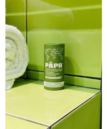 All Natural Vegan Deodorant in Zero Waste Paper Packaging | Coastal Forest Scent - Cedarwood & Cypress | Aluminum and Cruelty Free - Buy Online on GoSupps.com