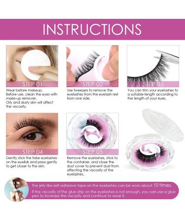 Reusable Self-adhesive Waterproof False Eyelashes - Natural & Easy to Wear (2 Pairs) - Buy Online on GoSupps.com