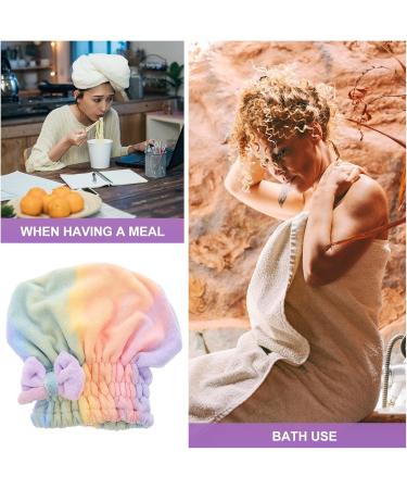 NOLITOY Quick Dry Hair Towel Wrap for Women - Cute Bowknot Design Super Absorbent for Curly & Thick Hair Colorful Elastic Hair Cap - Buy Online on GoSupps.com