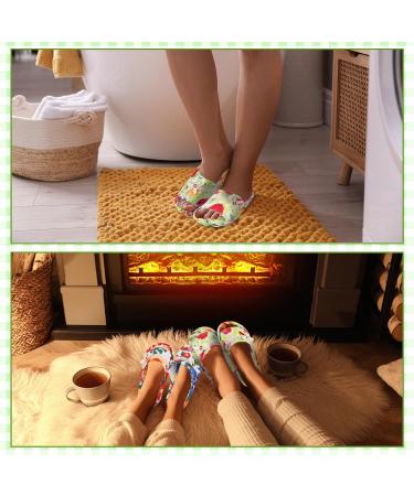 Chuarry 5 Pairs Floral Cotton House Slippers for Women - Soft Washable Non-Slip Indoor Spa Slippers for Hotel Travel & Home Comfort - Buy Online on GoSupps.com