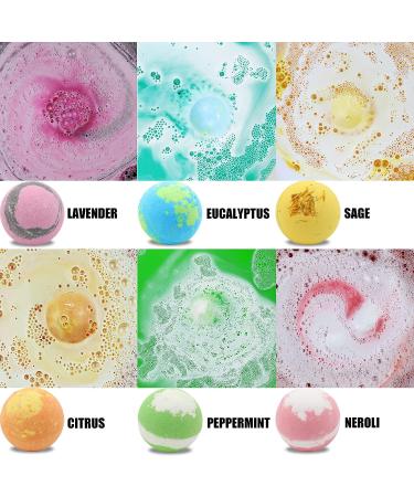 Choha Bath Bombs Gift Set - 6 Organic Bath Bombs for Women & Kids - Relaxing Spa Bath with Essential Oils - Self Care Gifts - Eucalyptus Peppermint Lavender - Buy Online on GoSupps.com