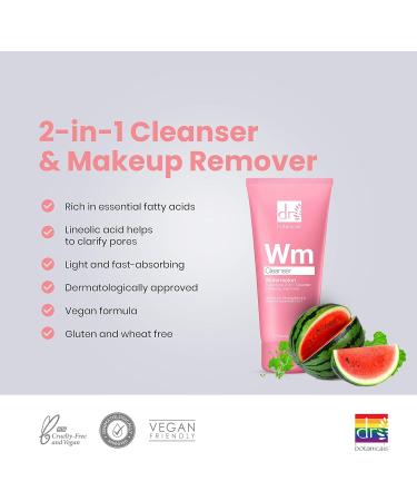Dr Botanicals Watermelon Seed Oil 2 in 1 Cleanser & Makeup Remover 100ml - for Dry Oily Skin - Buy Online on GoSupps.com