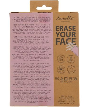 Danielle Creations Eco-Friendly Reusable Makeup Remover Cloths - Multipack Box of 4 Pastel Multi 4 Count - Buy Online on GoSupps.com