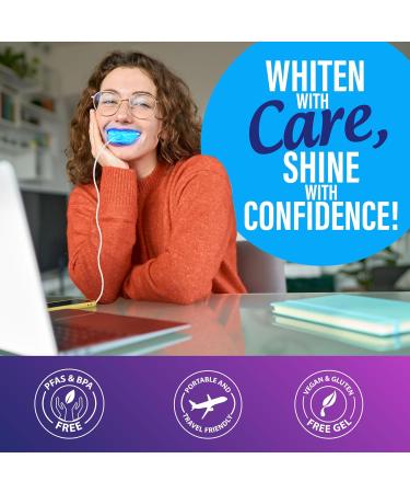 GuruNanda Premium Teeth Whitening Kit with Wired LED Light & Whitening Pen Works with iPhone & Android Helps Remove Surface Stains from Coffee Food Soda - Buy Online on GoSupps.com