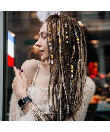 Melliex 70 Pieces Dreadlocks Jewelry - Aluminum Hair Rings for Braids Adjustable Woven Hair Accessories for Men & Women - Silver & Gold - Buy Online on GoSupps.com