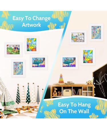 Qwyzor A4 Children's Art Frame - Display 150 Drawings with Front Opening Design | Perfect Picture Frame for Kids' Artwork - Buy Online on GoSupps.com