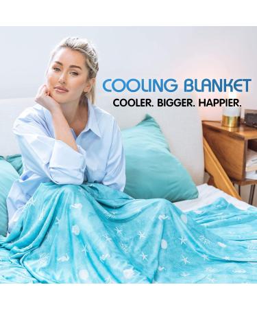 Coastal Theme Cooling Blanket - Double Sided Cold Effect, Queen Size 90x90 Lightweight & Breathable, Ideal for Hot Sleepers & Night Sweats - Buy Online on GoSupps.com