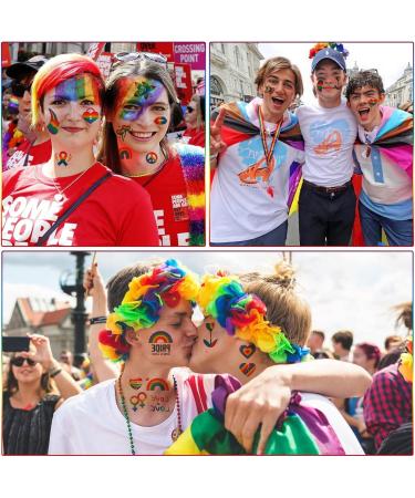 25 Sheets 200PCS Pride Temporary Tattoos LGBTQ Gay Lesbian Rainbow Pride Tattoos Waterproof Pride Stickers for Pride Parade Festival Party Supplies Pride Decorations - Buy Online on GoSupps.com