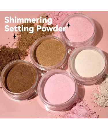 Highlighting Powder Makeup Powder Pink Shimmer Powder for Face Minimizes Pores and Fine Lines Lightweight Long Lasting Loose Powder for Face - Buy Online on GoSupps.com