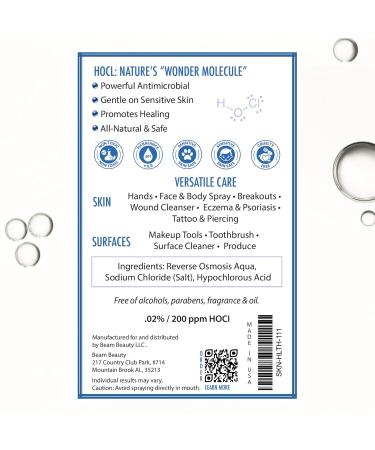 Vital Liquid Hypochlorous Acid Spray 3.4oz Travel Size HOCl Facial Mist & Daily Cleanser for Sensitive Skin | Clarifying & Calming Toner for Redness Irritation & Breakout-Prone Skin - Buy Online on GoSupps.com