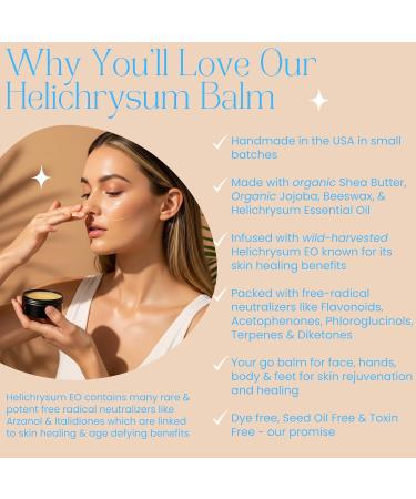 Beauty Glow 2-Pack Organic Helichrysum Balm - 2 oz Helichrysum Italicum Shea Butter Beeswax Jojoba Oil Ultra-Moisturizing Skin Healing Full Body Hydration Face & Body Balm - Buy Online on GoSupps.com