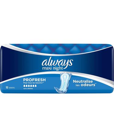 Always Maxi Night ProFresh Pads without Wings - 12 Pack | Ultimate Comfort for Overnight Protection | International Shipping Available - Buy Online on GoSupps.com