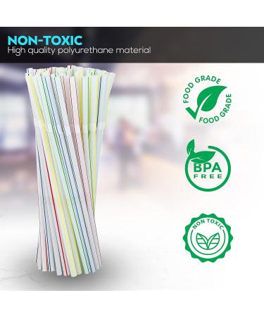 200 Bendable Disposable Drinking Straws - Flexible & Plastic - Straws Disposable for Parties & Events - Buy Online on GoSupps.com