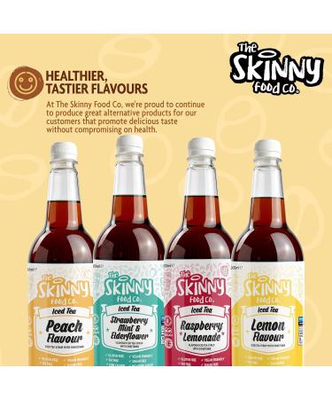 Skinny Food Co Peach Iced Tea Syrup 1L - No Added Sugar - For Cocktail Coffee Tea Mocktail Dessert Syrup - Keto & Gluten-Free - Vegan Peach Syrup - Low Calorie & Sugar Free Syrup - Buy Online on GoSupps.com