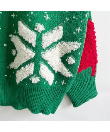 Shop Women's Christmas Sweater - Knitted Elk & Snowflakes Design | Festive Green Style for the Holidays - Buy Online on GoSupps.com