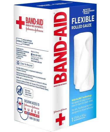 Band-Aid Brand Rolled Gauze 3 Inches x 2.5 Yards - First Aid Product, Pack of 1 - Buy Online on GoSupps.com