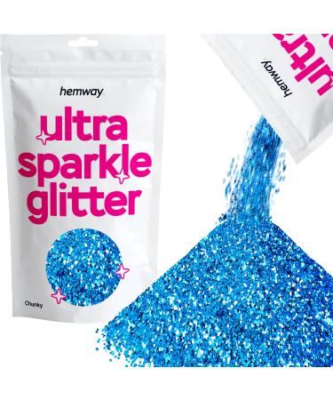 Hemway | Ultra-Shine Glitter CHUNKY Glitter 1/40" 0.025" 0.6mm 625 Micron 100g Ocean Blue Ocean Blue Chunky - 100g