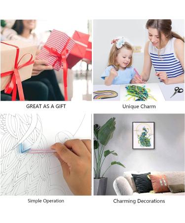 Quilling Kit for Adults - DIY Paper Filigree Painting, Peacock Design - Great Gift for Friends and Kids - Wall Art Decor - Beginner Quilling Tool - Buy Online on GoSupps.com