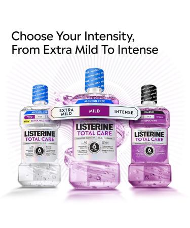 Listerine Total Care Intense Anticavity Fluoride Mouthwash 6 Benefits in 1 Oral Rinse Helps Kill 99% of Bad Breath Germs Prevents Cavities Provides 360 Clean* ADA-Accepted Intense Mint 250 mL 8.5 Fl Oz (Pack of 1) - Buy Online on GoSupps.com