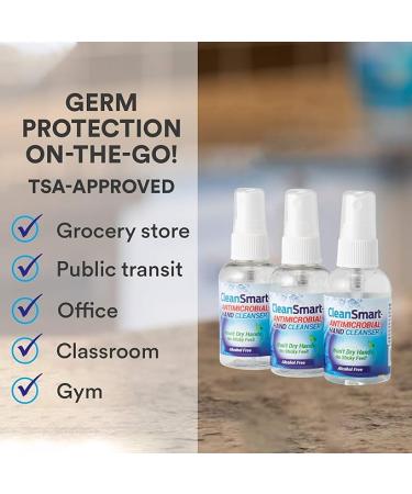 CleanSmart Skin & Hand Cleanser 2 oz Spray Bottle - Pack of 3 | Alcohol-Free & Safe - Buy Online on GoSupps.com