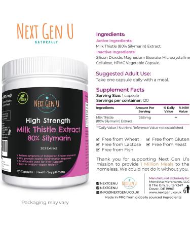 Premium Milk Thistle 7000mg - 80% Silymarin - 120 Vegan Capsules | Liver Health Supplement - Buy Online on GoSupps.com