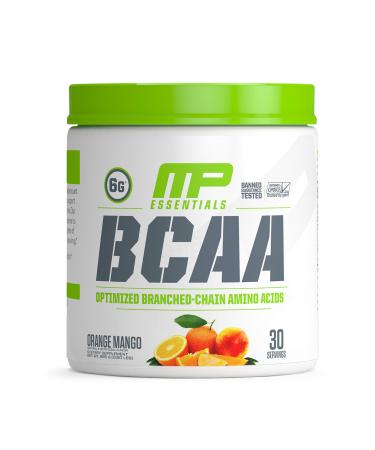 MusclePharm Essentials BCAA Powder, Post-Workout Recovery Drink, Orange Mango, 30 Servings