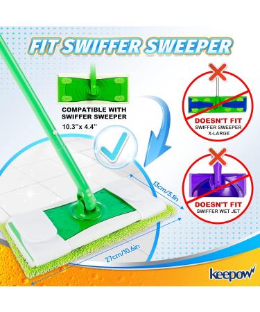 KEEPOW Reusable Microfiber Mop Pads - 6 Pack Green | Compatible with Swiffer Sweeper | Washable Mopping Cloth Refills for Hardwood Floors | Eco-Friendly Alternative (Mop Not Included) - Buy Online on GoSupps.com