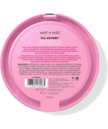 Wet n WIld Alice in Wonderland Tea Anyone Makeup Bronzer Palette Including 4 Sun-kissed Warmth Shades Blendable Shades for Buildable Makeup's Radiant Soft-Focus Effect - Buy Online on GoSupps.com