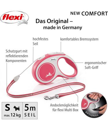 Buy Flexi Dog Leash - Extendable Soft Handle 3/5/8m 20kg Capacity Red Small - International Shipping - Buy Online on GoSupps.com