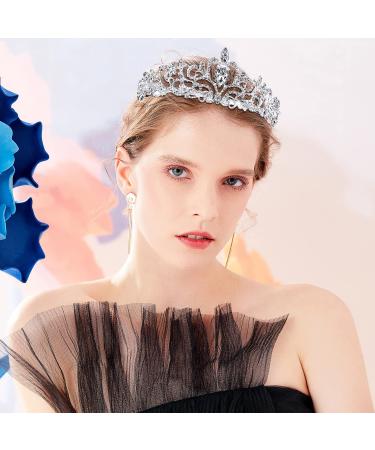 Crystal Rhinestone Wedding Tiara Crown - Elegant Silver Bridal Headpiece for Women and Girls - Buy Online on GoSupps.com