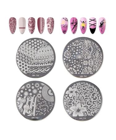 Niceneeded Nail Art Stamping Plates - 6 Lace Flower & Geometric Designs for DIY Nail Art - Buy Online on GoSupps.com