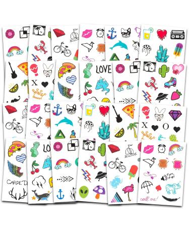 Mini Tattoos Temporary Set - 1000+ Realistic Tiny Designs for Women, Girls, Kids, and Adults | Stars, Hearts, Symbols, Butterflies, Flowers - Buy Online on GoSupps.com