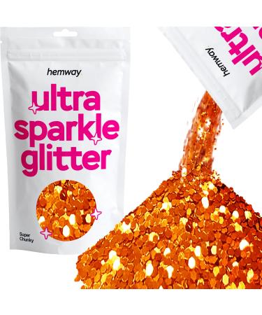 Hemway Premium Ultra Sparkle Glitter Multi Purpose Metallic Flake For Arts Crafts Nails Cosmetics Resin Festival Face Hair - Copper - Super Chunky (1/8 "0.125" 3mm) 100g / 3.5oz Copper Super Chunky - 100g