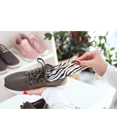 Kaps Zebra Print Shoe Insoles for Women - 6 Pair Pack | Soft Touch and Comfortable Inserts | Stylish Design | Size 36 EUR / 5 US - Buy Online on GoSupps.com